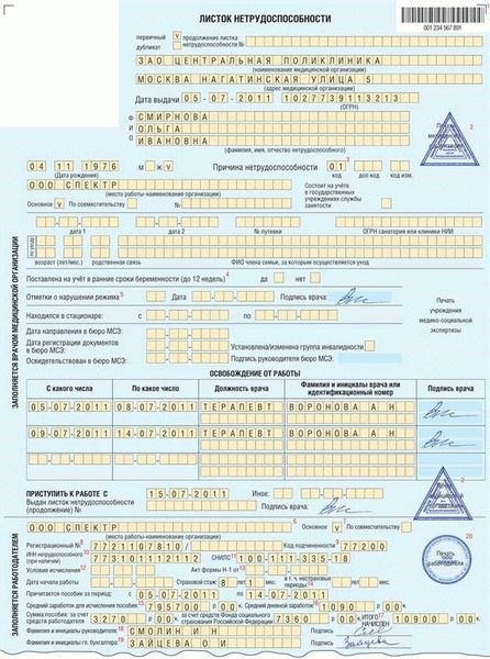 Определение и назначение больничного листа