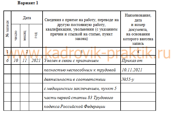 Законные основания для увольнения по статье 83 ТК РФ