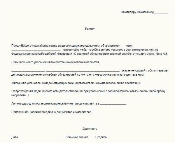 Пример заполнения рапорта на увольнение на сутки в армии